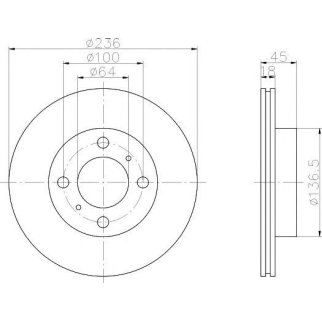 Диск тормозной передний вентилируемый MINTEX MDC945 фото