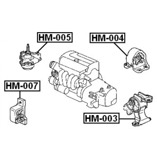 HM-004_подушка двигателя задняя! Honda CR-V RD4/RD5/RD6/RD7/RD9 01-06 фото 2