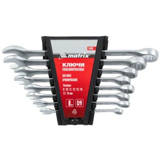 Набор ключей комбинированных 8-19 мм, 8 шт., CrV, матовый хром// MATRIX фото 2