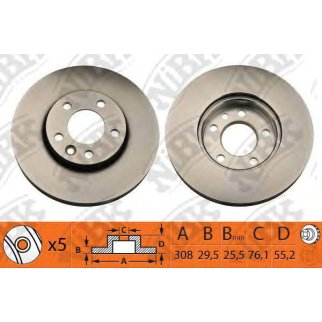 Диск тормозной передний вентилируемый NiBK RN1316 фото