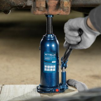 Домкрат бутылочный 10т гидравлический подъем 222-447 ммSTELS фото 11