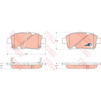Колодки тормозные передние к-кт TRW GDB3242 фото