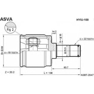 ШРУС ВНУТРЕННИЙ 19x35x22 фото
