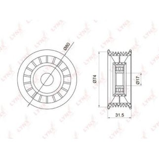Ролик-натяжитель ручейкового ремня LYNXauto PB-7013 фото
