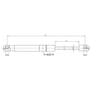 Упор газовый (амортизатор) для а/м Renault Duster (10-) (крышки багажника) (GS 0901) фото 3