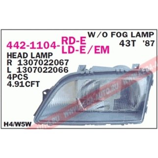 Фара передн лев OPEL: OMEGA 87-94 фото