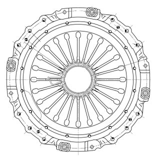 Диск сцеп. для а/м MAN TGA (03-)/TGS I (07-)/TGX I (07-) (нажим. корзина) (FS 706) фото 3