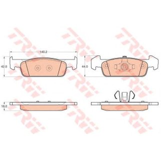 Колодки тормозные передние к-кт TRW GDB2018 фото