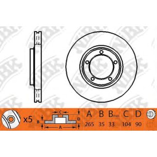 Диск тормозной NiBK RN1331 фото