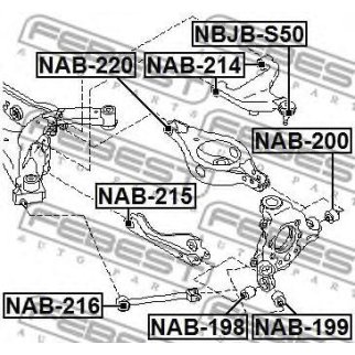 Сайлентблок задней подвески FEBEST NAB-215 фото