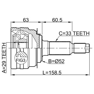 ШРУС НАРУЖНЫЙ29X52X33 (FEBEST) фото 2