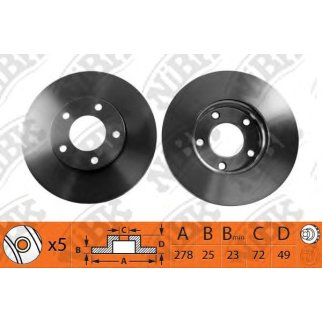 Диск тормозной передний вентилируемый NiBK RN1193 фото