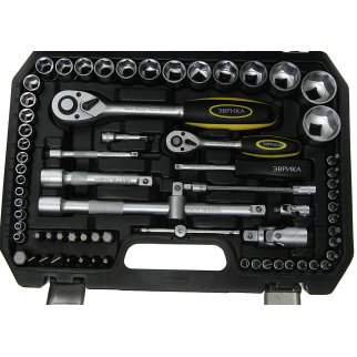 Набор инструмента 1/4" 1/2" 6-гр. 82пр. ЭВРИКА фото 3