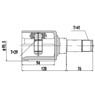 ШРУС для а/м Ford Transit (13-) 2.2TDCi VMT6 (внутр. перед. лев.) (GO 1041) фото 3