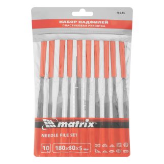Набор надфилей 180х5мм 10шт. пластиковые рукоятки MATRIX фото 11