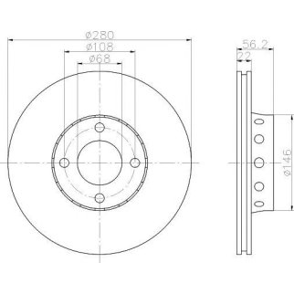 Диск тормозной передний вентилируемый MINTEX MDC776 фото
