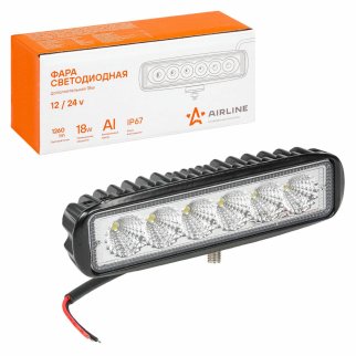 Фара светодиодная прямоугольная, 6 LED рассеянный свет, 18W (157х42х40) 12/24V (ALED005) фото