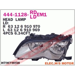 Фара передн лев с ЭК BMW: E46 01-04 фото