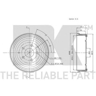 Барабан тормозной задний (252x64mm) / VW Transporter T-2 80~92 фото