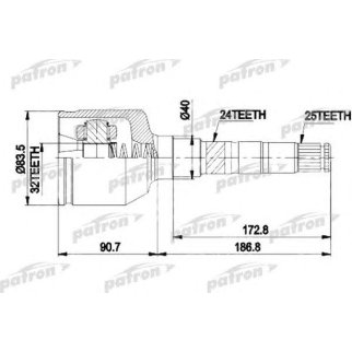Шрус привода PATRON PCV9537 фото