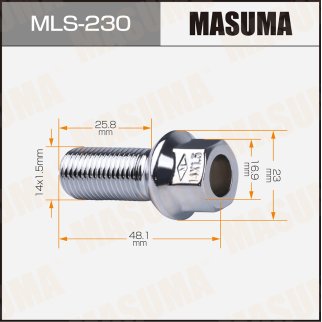 MLS-230_болт крепления колеса !M14x1.5x47Audi 80/100/A2-A8 80>,VW Golf 92> фото