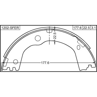 Колодки ручного тормоза к-кт FEBEST 1202-SFER фото 2