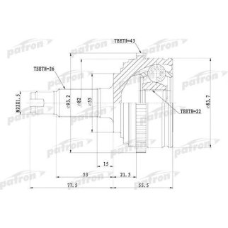 Шрус привода PATRON PCV1288 фото