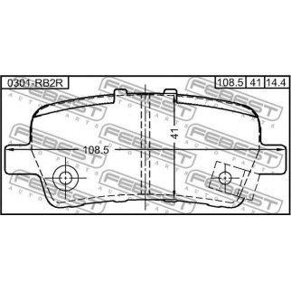 Колодки тормозные задние дисковые к-кт FEBEST 0301-RB2R фото