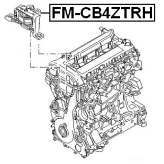 Опора двигателя правая FEBEST FM-CB4ZTRH фото 2