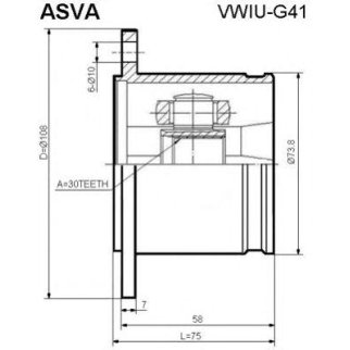 ШРУС внутренний ASVA VWIU-G41 фото