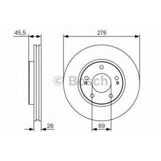 Диск тормозной передний вентилируемый BOSCH 0 986 479 S00 фото