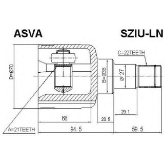 ШРУС внутренний ASVA SZIU-LN фото