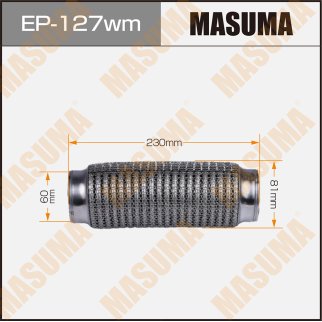 Гофра глушителя 3-х слойная 60х230 3-х слойная, wiremesh, interlock, 60х230 MASUMA EP-127wm фото