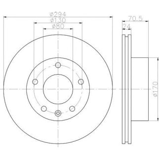 Диск тормозной передний вентилируемый MINTEX MDC1761 фото