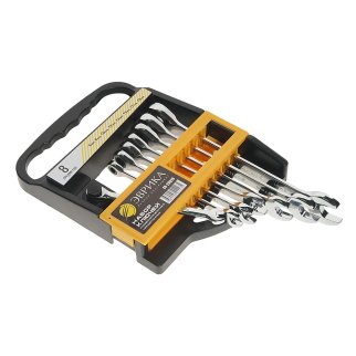 Набор ключей комбинированых 8пр холдер 6-19мм трещоточных ЭВРИКА фото 1