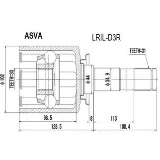 ШРУС внутренний ASVA LRIL-D3R фото