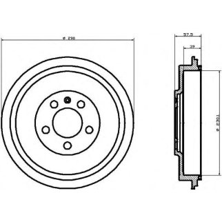 Барабан тормозной Hella 8DT 355 300-421 фото