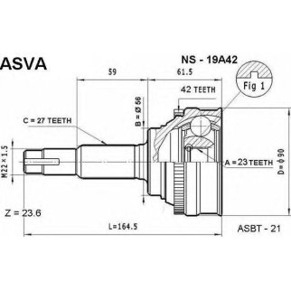 ШРУС наружный ASVA NS-1-9A42 фото