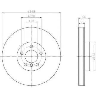 Диск тормозной передний вентилируемый правый Hella 8DD 355 119-271 фото