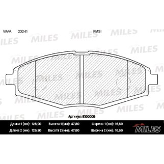 Колодки тормозные передние к-кт MILES E100006 фото