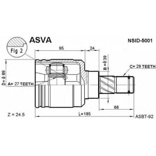 ШРУС внутренний ASVA NSID-5001 фото