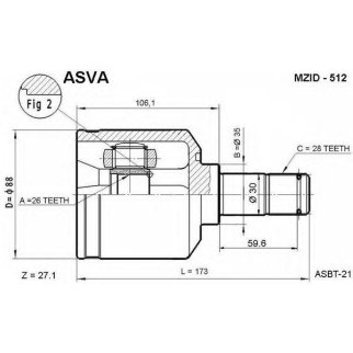 ШРУС внутренний ASVA MZID-512 фото