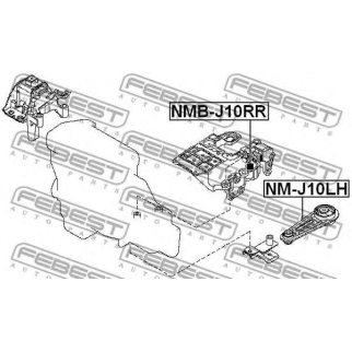 Опора двигателя задняя FEBEST NM-J10LH фото
