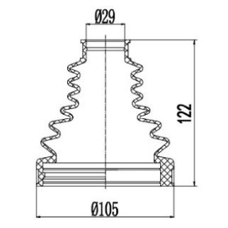Пыльник ШРУСа для а/м Ford Transit (13-) 2.2TDCi (внутр.компл: хомуты/смазка/крепеж) (CR) (FG 1027) фото 3