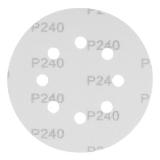 Круг абразивный на ворсовой подложке под "липучку", перфорированный, P 240, 125 мм, 5 шт MATRIX 73811 фото 2