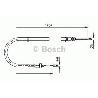 Трос ручного тормоза PEUGEOT 206 1707мм фото