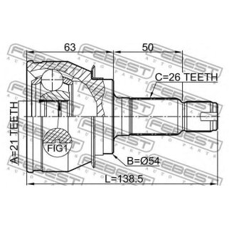 Шрус наружный 21x54x26 фото