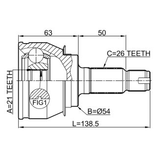 Шрус наружный 21x54x26 фото 2