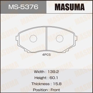Колодки тормозные передние к-кт Masuma MS-5376 фото
