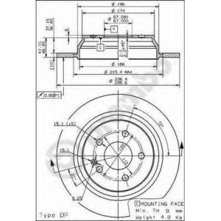 Диск тормозной brembo 08.8405.10 фото
